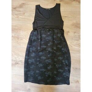 Noir Maternity Blue black floral Knee length size Medium